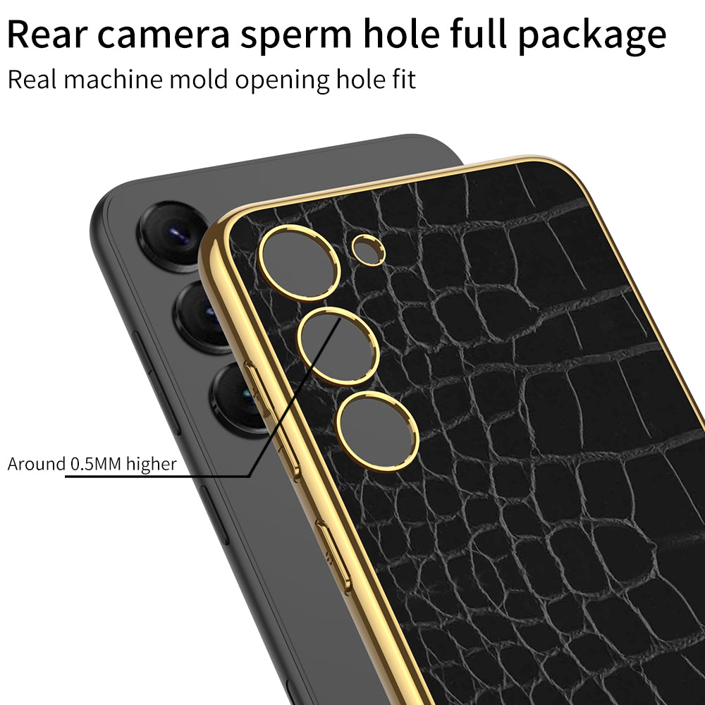 GKK Crocodile / Snake Texture Case for Samsung Galaxy S23 PU Leather Coated PC Back Case Electroplating TPU Frame Phone Cover GKK Crocodile / Snake Texture Case for Samsung Galaxy S23 PU Leather Coated PC Back Case Electroplating TPU Frame Phone Cover
